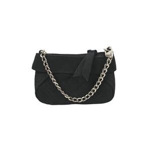 Vera Bradley EUC Colette Silver Chain mini bag black quilted